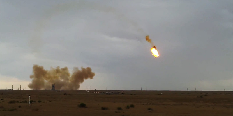 Авария ракеты-носителя «Протон-М», 2 июля 2013 года. Кадр из видео http://youtube.com/firecloud77